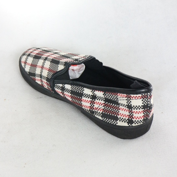 RUE21 ETC PAIR of Plaid Print Canvas Slip On Shoes Sz 10 US Women - Picture 4 of 8